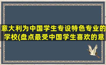 意大利为中国学生专设特色专业的学校(盘点最受中国学生喜欢的意大利院校! - 新航道前程留学)